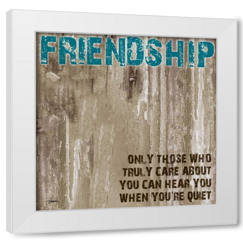 Friendship Grunge PF White Modern Wood Framed Art Print by Stimson, Diane