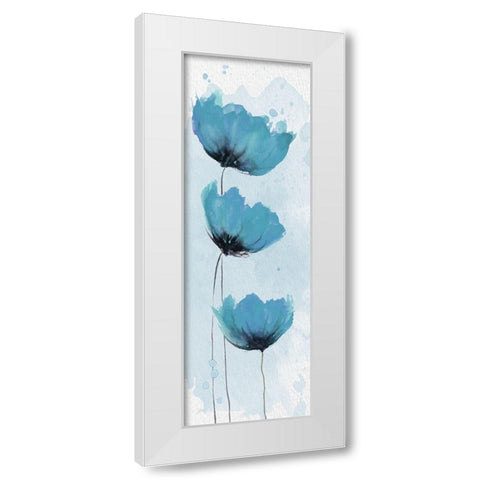 Blue Poppies 2 White Modern Wood Framed Art Print by Stimson, Diane