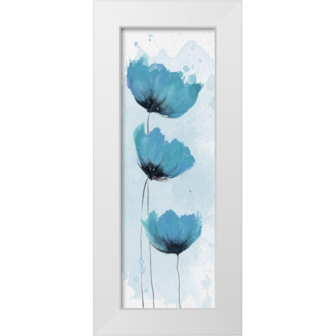 Blue Poppies 2 White Modern Wood Framed Art Print by Stimson, Diane