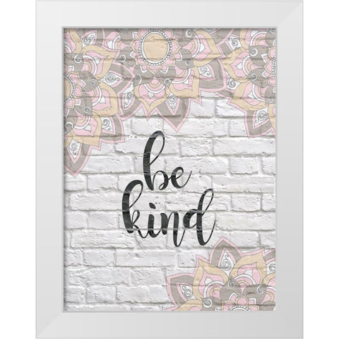 Be Kind White Modern Wood Framed Art Print by Stimson, Diane