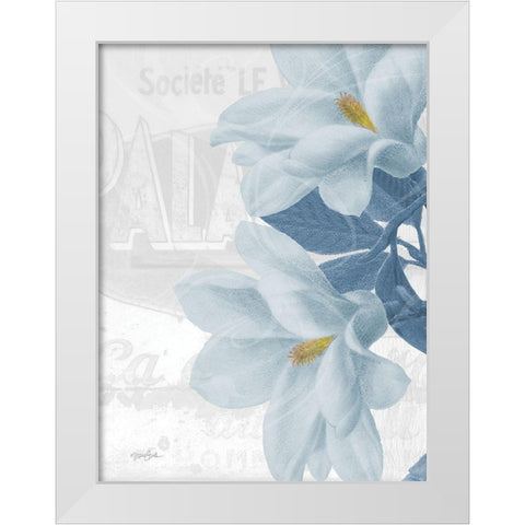 Magnolia Blues 2 White Modern Wood Framed Art Print by Stimson, Diane