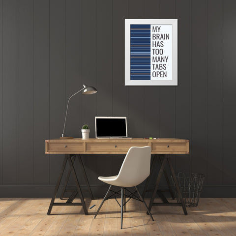 Brain Tabs White Modern Wood Framed Art Print by Stimson, Diane