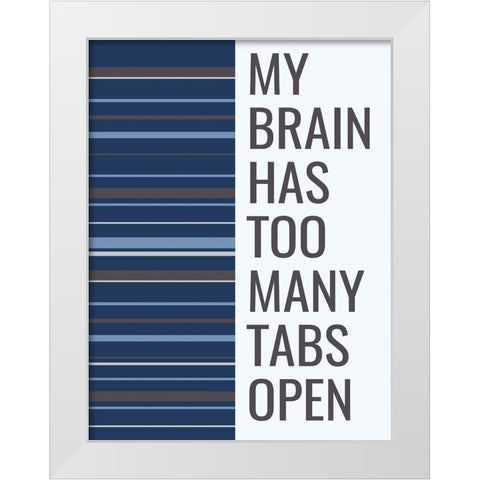 Brain Tabs White Modern Wood Framed Art Print by Stimson, Diane