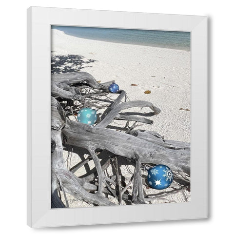 Driftwood Ornaments White Modern Wood Framed Art Print by Stimson, Diane