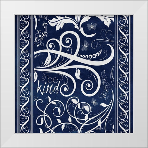 Be Kind White Modern Wood Framed Art Print by Stimson, Diane