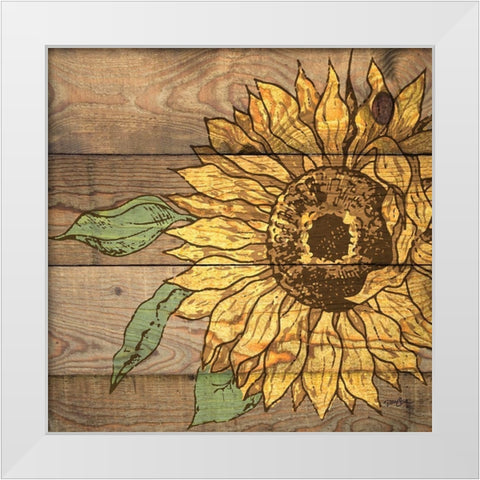 Rustic Sunflower 1 White Modern Wood Framed Art Print by Stimson, Diane