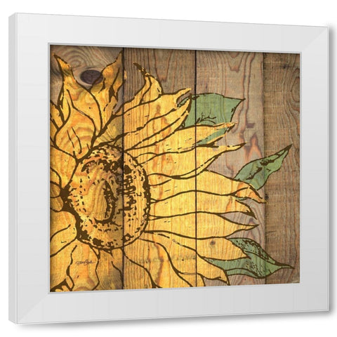Rustic Sunflower 2 White Modern Wood Framed Art Print by Stimson, Diane