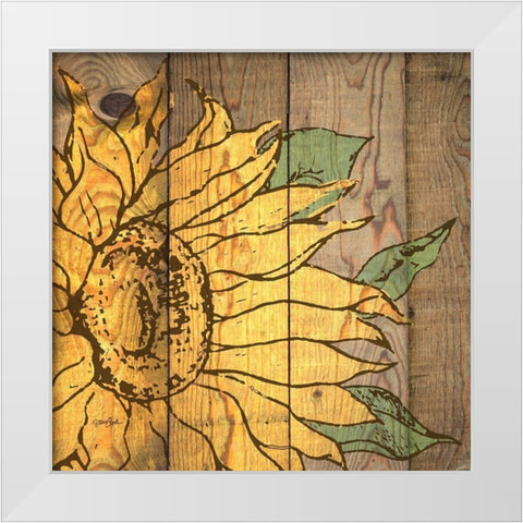 Rustic Sunflower 2 White Modern Wood Framed Art Print by Stimson, Diane