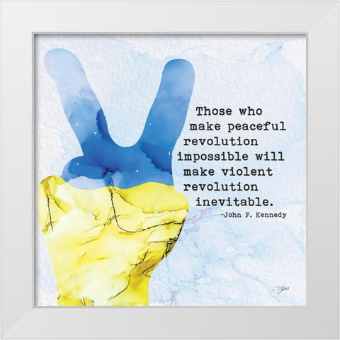 Stand With Ukraine 1 White Modern Wood Framed Art Print by Stimson, Diane