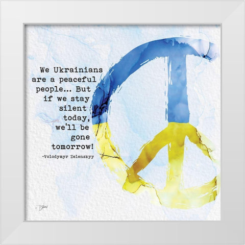 Stand With Ukraine 2 White Modern Wood Framed Art Print by Stimson, Diane