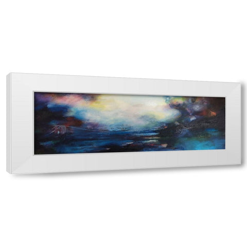 _Crossing Blue Bridge White Modern Wood Framed Art Print by Debs, Emma Catherine