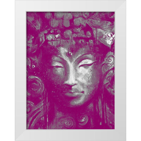 Buddha 2 White Modern Wood Framed Art Print by Debs, Emma Catherine