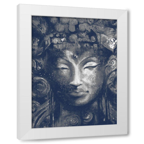 Buddha 1 White Modern Wood Framed Art Print by Debs, Emma Catherine