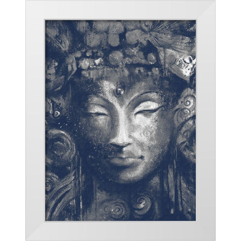 Buddha 1 White Modern Wood Framed Art Print by Debs, Emma Catherine