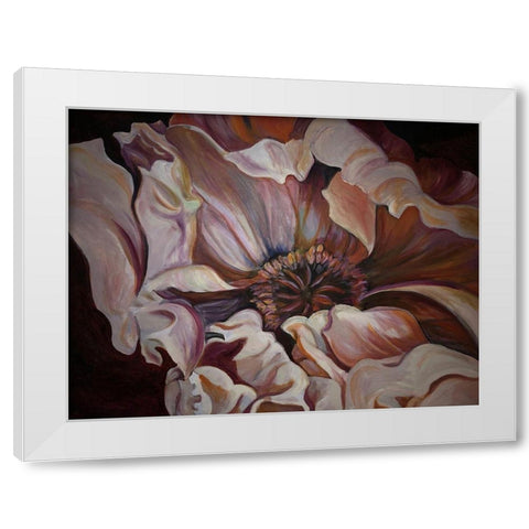 Moody Flower White Modern Wood Framed Art Print by Debs, Emma Catherine
