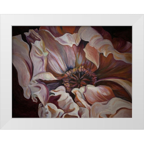 Moody Flower White Modern Wood Framed Art Print by Debs, Emma Catherine