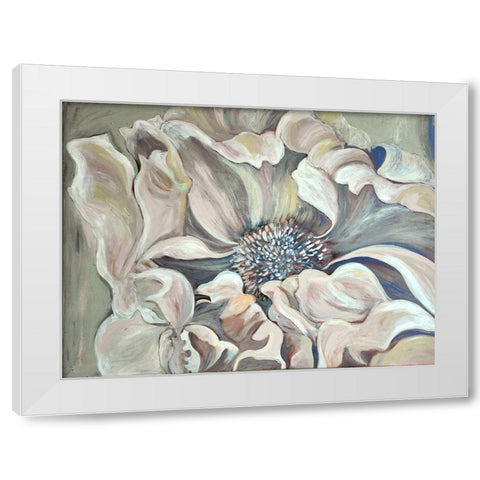 Pale Flower White Modern Wood Framed Art Print by Debs, Emma Catherine