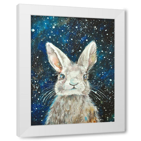 Rabbit White Modern Wood Framed Art Print by Debs, Emma Catherine