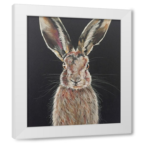 Hare White Modern Wood Framed Art Print by Debs, Emma Catherine