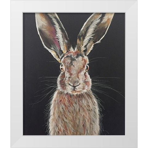 Hare White Modern Wood Framed Art Print by Debs, Emma Catherine
