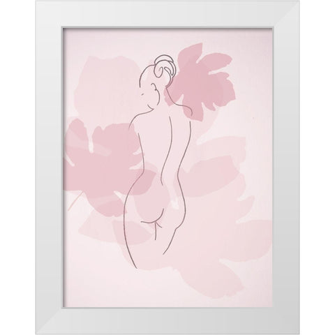 Line Figure with Figs White Modern Wood Framed Art Print by Debs, Emma Catherine