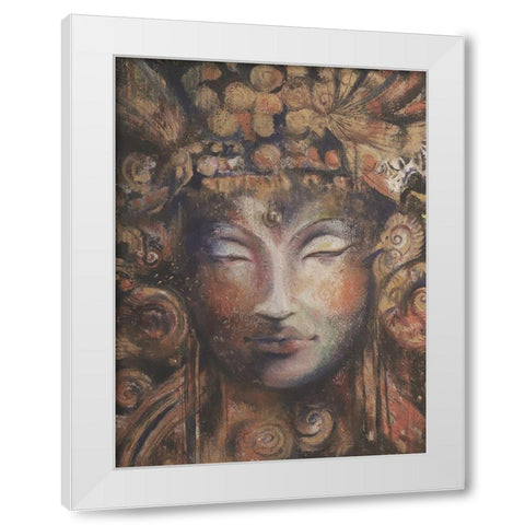 Buddha Neutral White Modern Wood Framed Art Print by Debs, Emma Catherine