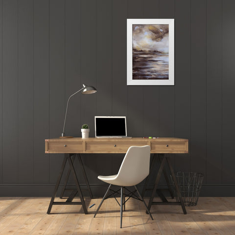 Light and Shadow White Modern Wood Framed Art Print by Debs, Emma Catherine