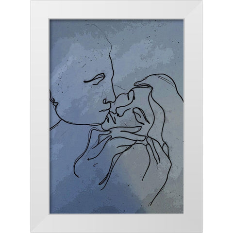 A Kiss 1 White Modern Wood Framed Art Print by Debs, Emma Catherine