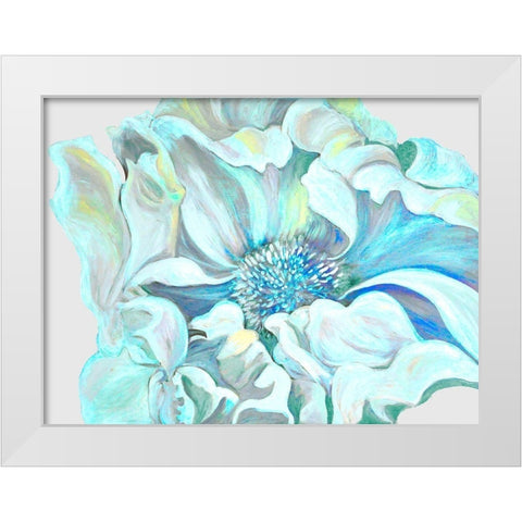 Vibrant Flower White Modern Wood Framed Art Print by Debs, Emma Catherine