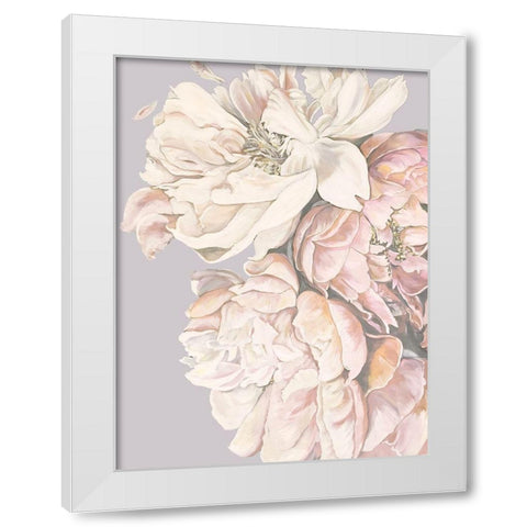 Soft Peonies White Modern Wood Framed Art Print by Debs, Emma Catherine