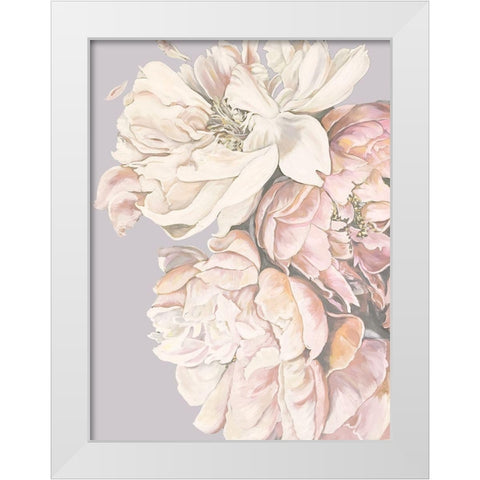 Soft Peonies White Modern Wood Framed Art Print by Debs, Emma Catherine
