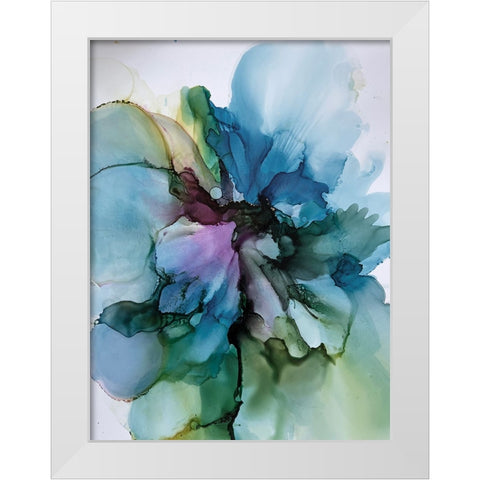 Floral Vibrant 1 White Modern Wood Framed Art Print by Debs, Emma Catherine