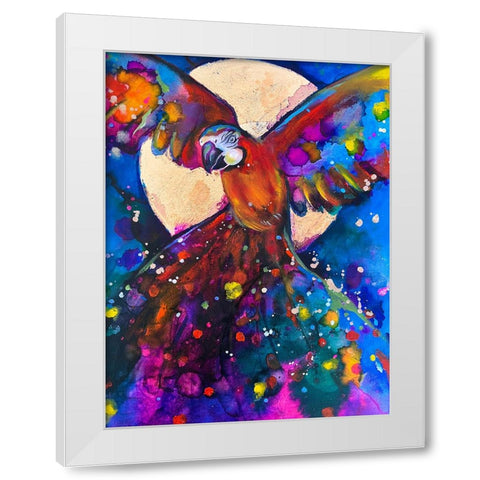Girl In Flowers White Modern Wood Framed Art Print by Debs, Emma Catherine
