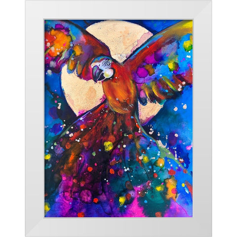 Girl In Flowers White Modern Wood Framed Art Print by Debs, Emma Catherine