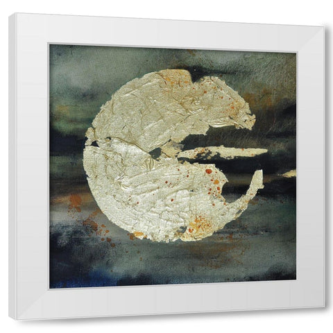 Cracked Circle White Modern Wood Framed Art Print by Debs, Emma Catherine