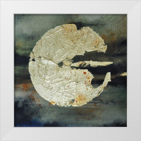 Cracked Circle White Modern Wood Framed Art Print by Debs, Emma Catherine