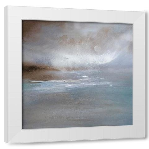 Blue Seascape White Modern Wood Framed Art Print by Debs, Emma Catherine