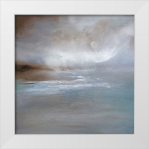 Blue Seascape White Modern Wood Framed Art Print by Debs, Emma Catherine