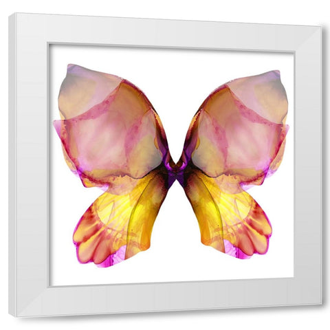 Floral Butterfly 4 White Modern Wood Framed Art Print by Debs, Emma Catherine