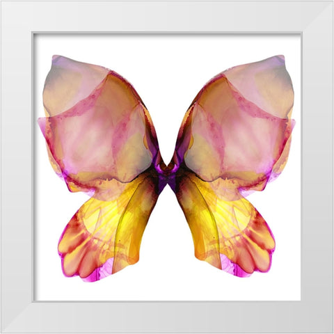 Floral Butterfly 4 White Modern Wood Framed Art Print by Debs, Emma Catherine