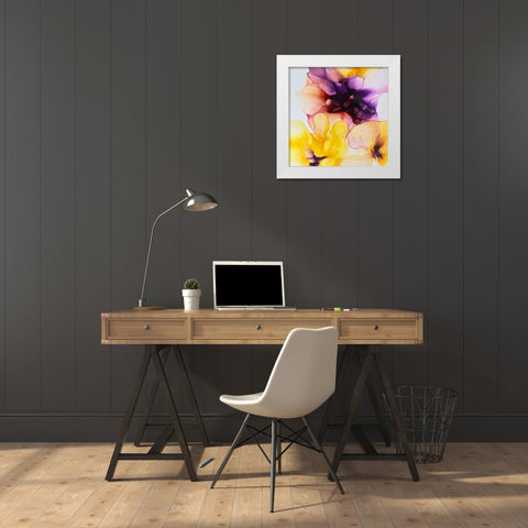 Vibrant Floral 2 White Modern Wood Framed Art Print by Debs, Emma Catherine