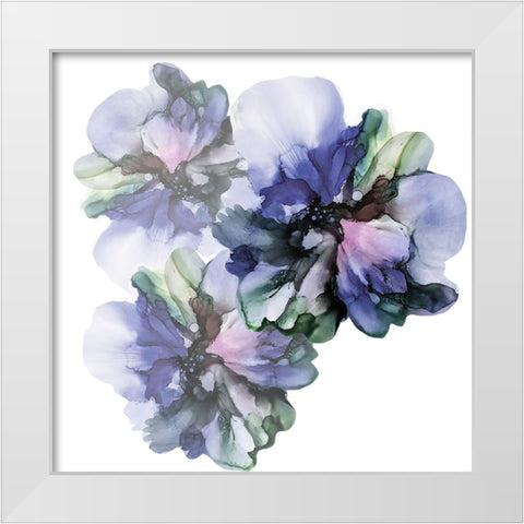 Vibrant Floral Trio White Modern Wood Framed Art Print by Debs, Emma Catherine
