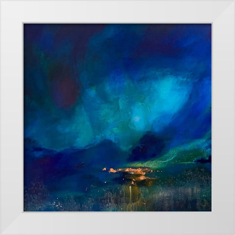 Deep Green Seascape White Modern Wood Framed Art Print by Debs, Emma Catherine
