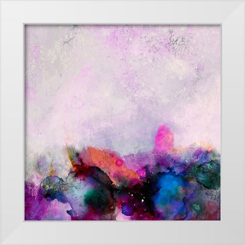Pink Seas White Modern Wood Framed Art Print by Debs, Emma Catherine