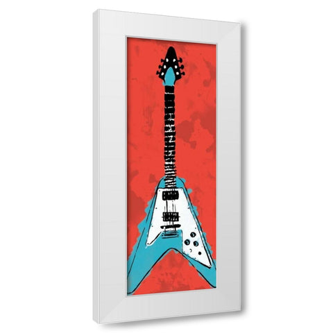 Electric Guitar A3 White Modern Wood Framed Art Print by Rodriquez Jr, Enrique