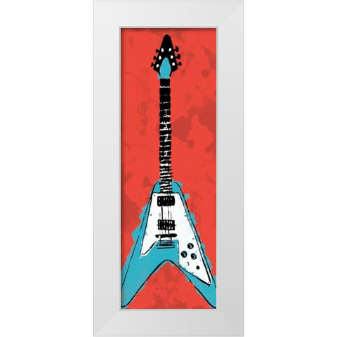 Electric Guitar A3 White Modern Wood Framed Art Print by Rodriquez Jr, Enrique