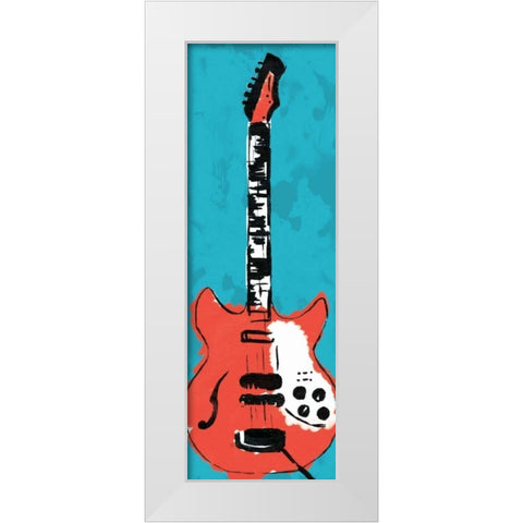 Electric Guitar B3 White Modern Wood Framed Art Print by Rodriquez Jr, Enrique