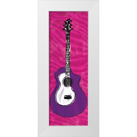 Girls Rule Guitar Mate White Modern Wood Framed Art Print by Rodriquez Jr, Enrique