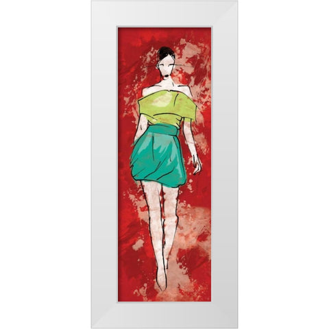 Runway Fashion White Modern Wood Framed Art Print by Rodriquez Jr, Enrique