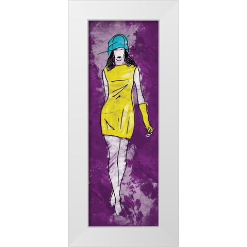 Cat Walk White Modern Wood Framed Art Print by Rodriquez Jr, Enrique